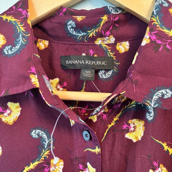 Banana Republic Dress plum/eggplant/ bordeaux size 10 NWOT - Picture 3 of 8